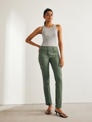 Khaki Green Lift Slim And Shape Cargo Slim Jeans - Image 1 of 9