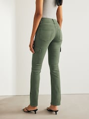 Khaki Green Lift Slim And Shape Cargo Slim Jeans - Image 4 of 9