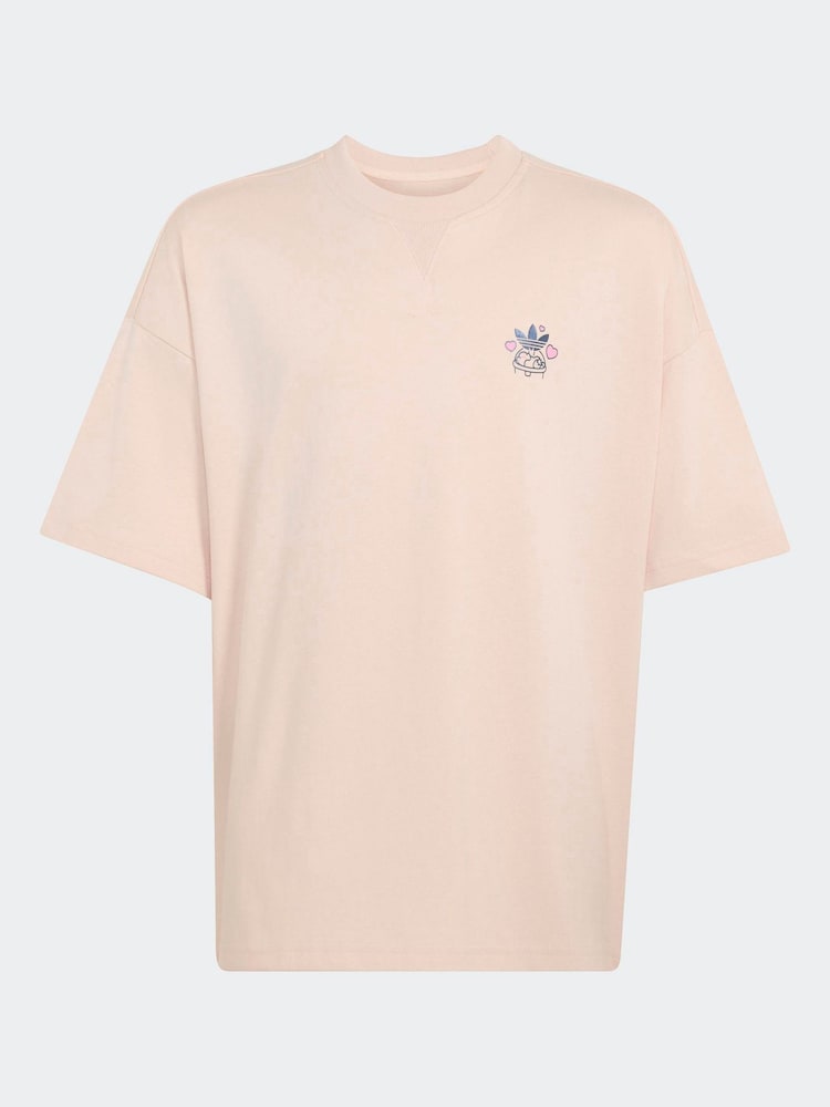 adidas Originals Pink Bubble Tea Graphic T-Shirt - Image 1 of 4 adidas Originals Pink Bubble Tea Graphic T-Shirt - Image 1 of 4