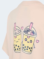 adidas Originals Pink Bubble Tea Graphic T-Shirt - Image 2 of 4
