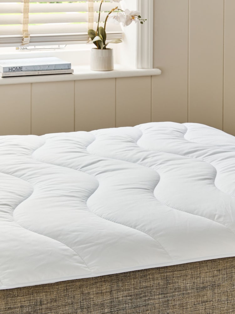 White Temperature Regulating Deep Filled Mattress Protector - Image 1 of 1
