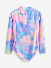 Pink/Lilac Marble Long Sleeved Swimsuit (3-16yrs) - Image 6 of 7