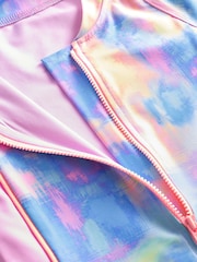 Pink/Lilac Marble Long Sleeved Swimsuit (3-16yrs) - Image 7 of 7