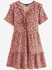 Pink Ruffle Detail Mini Smock Dress - Image 5 of 5