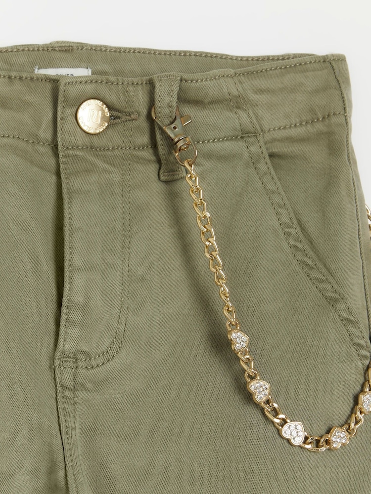 River Island Green Girls Skinny Cargo Jeans - Image 2 of 3 River Island Green Girls Skinny Cargo Jeans - Image 2 of 3
