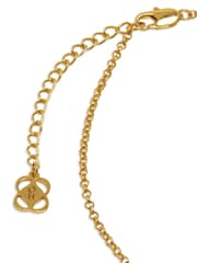 Ottoman Hands Gold Tone Emerald Green Tennis Lariat Necklace - Image 6 of 7