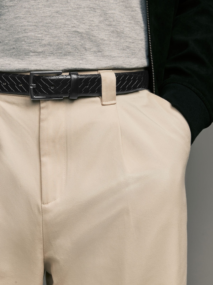 Black Faux Leather Weave Belt - Image 1 of 4