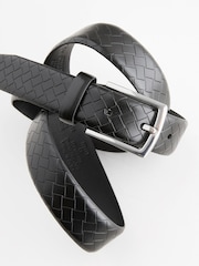 Black Faux Leather Weave Belt - Image 4 of 4