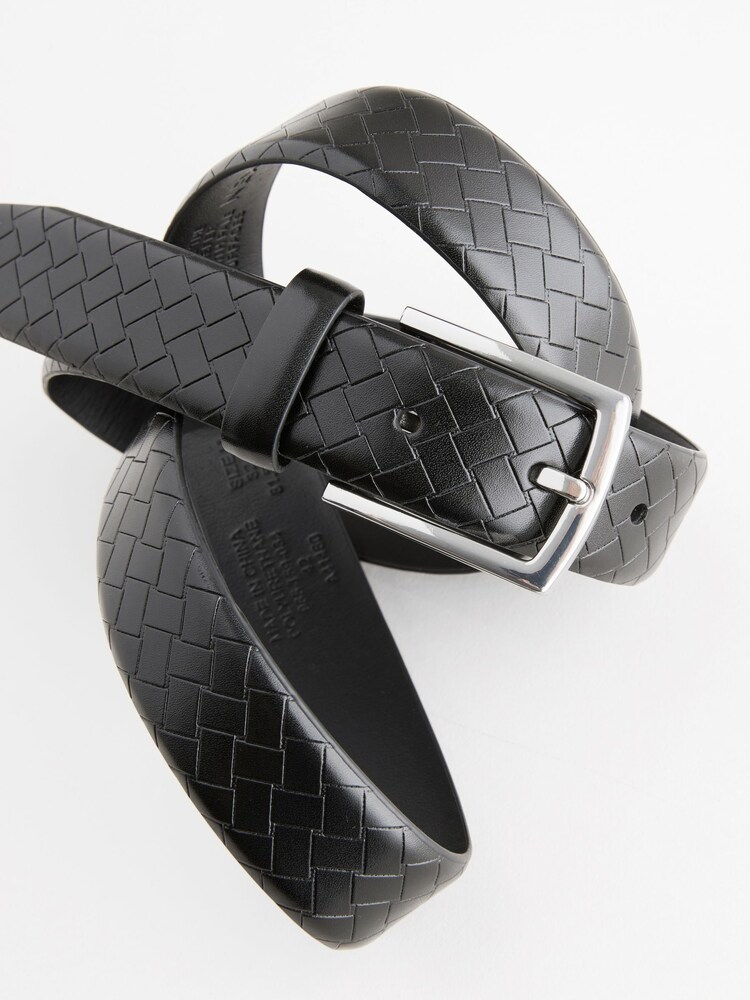 Black Faux Leather Weave Belt - Image 4 of 4
