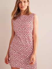 Boden Red Sleeveless Jersey Shift Dress - Image 1 of 5