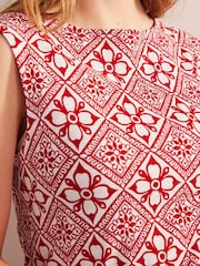 Boden Red Sleeveless Jersey Shift Dress - Image 4 of 5