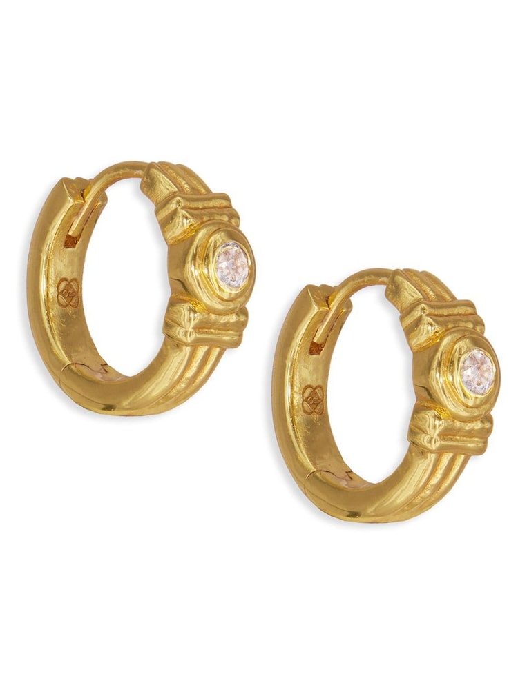 Pendientes de aro con topacio blanco de Ottoman Hands - Imagen 2 de 5