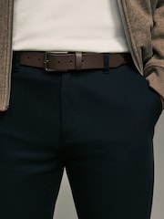 Brown Grainy Textured Leather Belt - Image 1 of 5