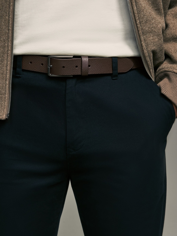 Brown Grainy Textured Leather Belt - Image 1 of 5