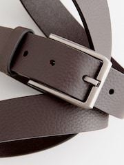 Brown Grainy Textured Leather Belt - Image 3 of 5