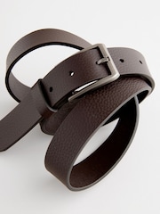 Brown Grainy Textured Leather Belt - Image 5 of 5