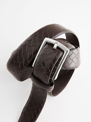 Brown Faux Leather Weave Belt - Image 3 of 4