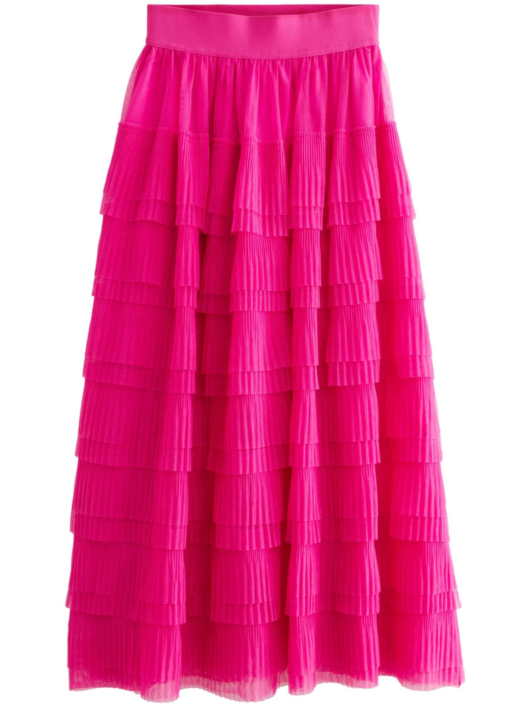 Buy Bright Pink Mesh Tulle Midi Skirt from Next Luxembourg