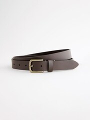 Brown Contrast Stitch Smooth Leather Belt - Image 2 of 5