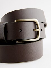 Brown Contrast Stitch Smooth Leather Belt - Image 3 of 5