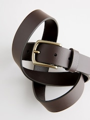 Brown Contrast Stitch Smooth Leather Belt - Image 5 of 5