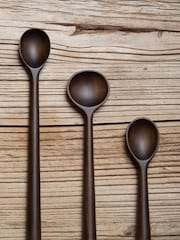 Artisan Street Set of 3 Brown Serving Spoons - Image 1 of 3