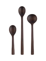 Artisan Street Set of 3 Brown Serving Spoons - Image 2 of 3