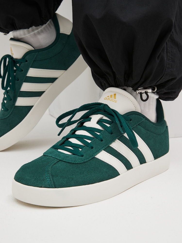 adidas Green/White Junior Sportswear VL Court Trainers - Image 2 of 11