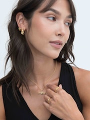 Ottoman Hands White Topaz Tennis T-Bar Necklace - 7суретінің 2 суреті