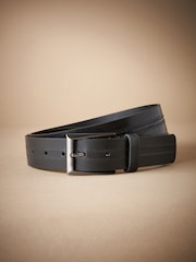 Black Signature Central Stitch Leather Belt - Image 1 of 4