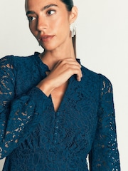Boden Blue Cassie Lace Tea Dress - Image 4 of 5