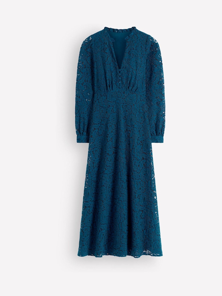Boden Blue Cassie Lace Tea Dress - Image 5 of 5 Boden Blue Cassie Lace Tea Dress - Image 5 of 5
