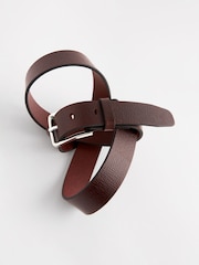 Brown Grainy Textured Leather Belt - Image 3 of 4