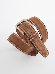 Tan Brown Stitch Detail Suede Belt - Image 2 of 2