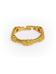 Ottoman Hands Gold Tone Tennis Link Stacking Ring - Image 3 of 5