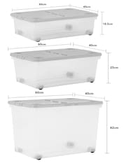Wham 3 Piece Clear Wheeled Multisize Set - Image 6 of 6