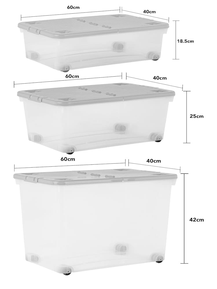 Wham 3 Piece Clear Wheeled Multisize Set - Image 6 of 6