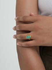Ottoman Hands Gold Tone Lucia Aqua Chalcedony Cocktail Ring - Image 2 of 5