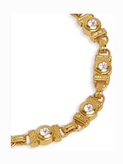 Ottoman Hands Gold Tone White Topaz Tennis Bracelet - Image 4 of 6