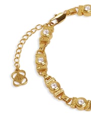 Ottoman Hands Gold Tone White Topaz Tennis Bracelet - Image 5 of 6