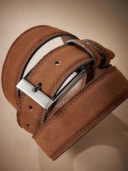 Tan Brown Signature Double Keeper Suede Belt - Image 2 of 2