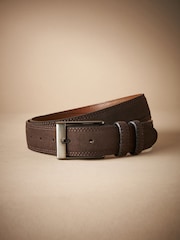 Brown Signature Double Keeper Suede Belt - Image 2 of 3