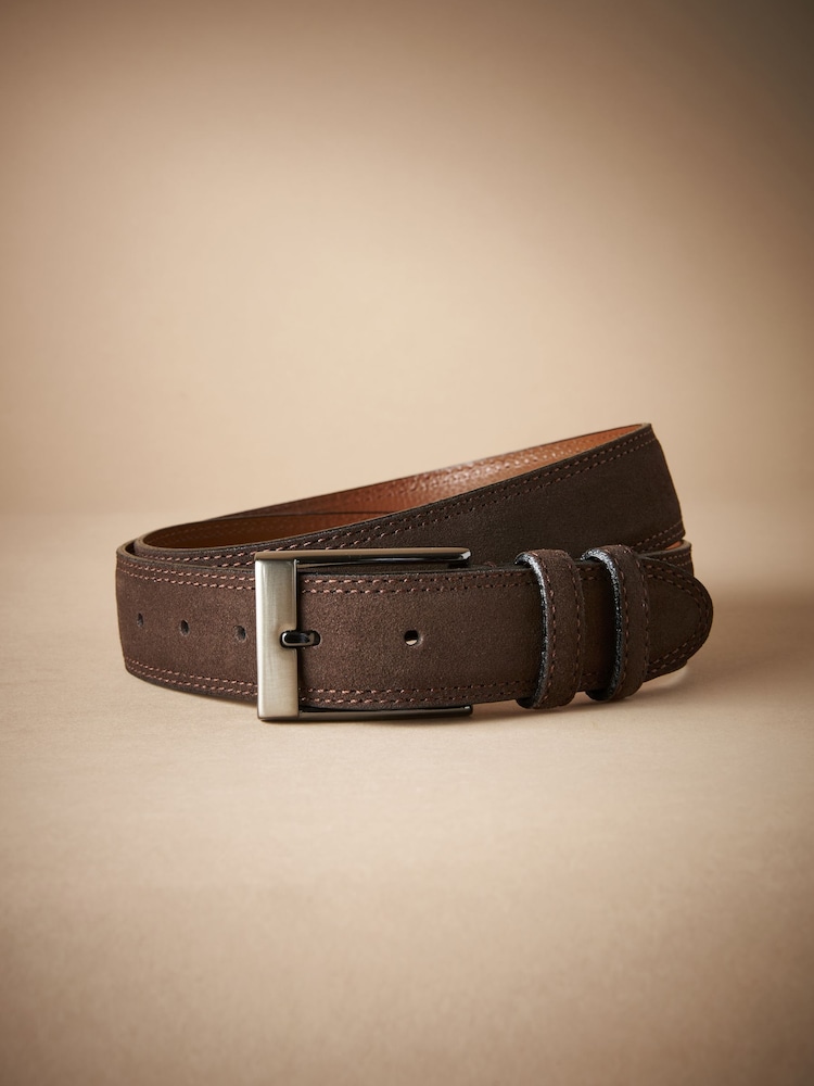 Brown Signature Double Keeper Suede Belt - Image 2 of 3