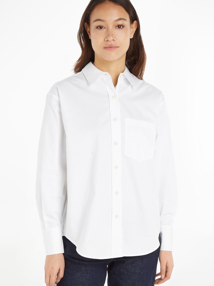 Calvin Klein Relaxed Cotton White Shirt - Image 1 of 6