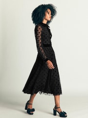 Boden Black Contrast Detail Tulle Dress - Image 4 of 6