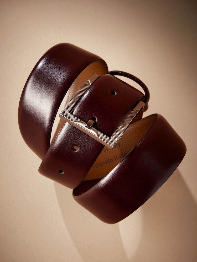Brown Signature Shiny Leather Belt - Image 2 of 4