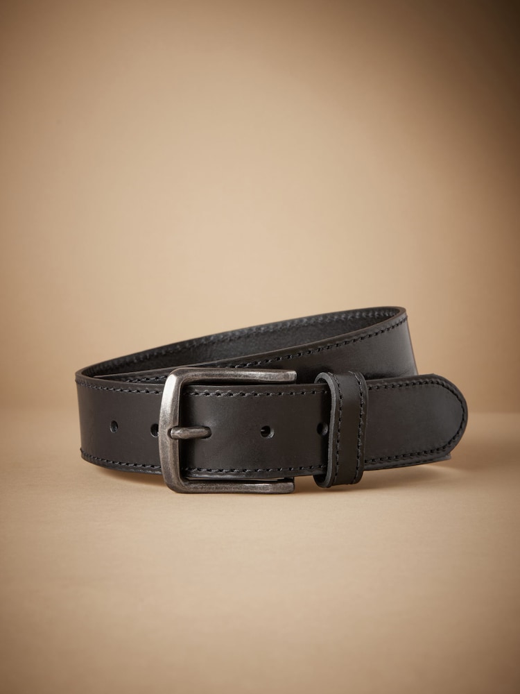 Black Signature Stitch Detail Casual Belt - Image 1 of 4 Black Signature Stitch Detail Casual Belt - Image 1 of 4