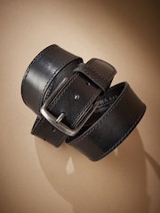 Black Signature Stitch Detail Casual Belt - Image 2 of 4