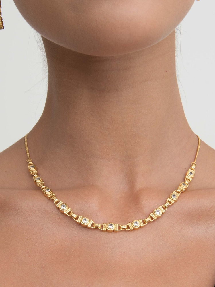 Ottoman Hands White Topaz Tennis Necklace - 7суретінің 2 суреті