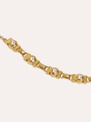 Ottoman Hands White Topaz Tennis Necklace - 7суретінің 4 суреті
